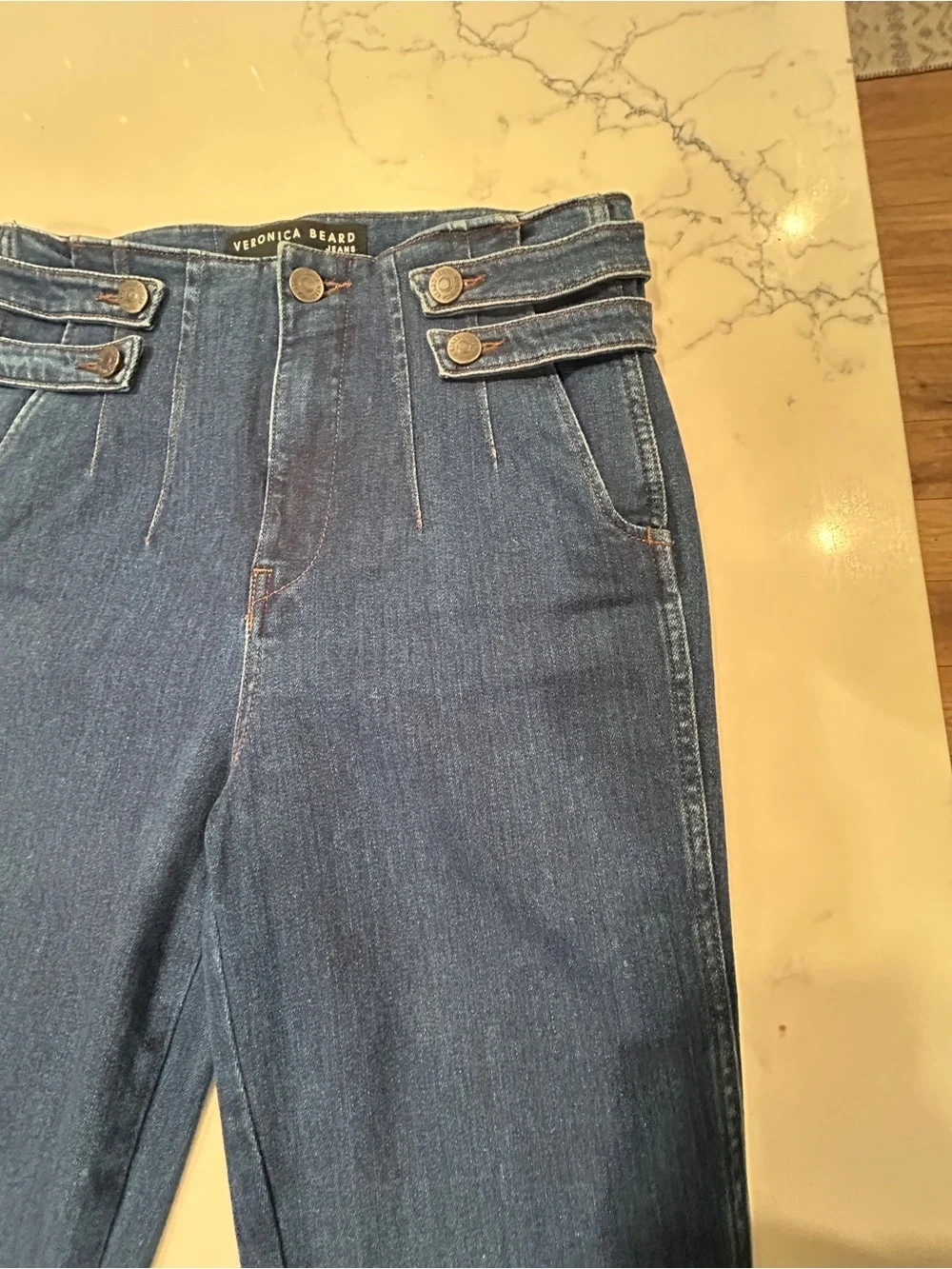 Veronica Beard Beverly High Rise Skinny Jean in Washed Oxford Size 27/4 - Picture 4 of 8